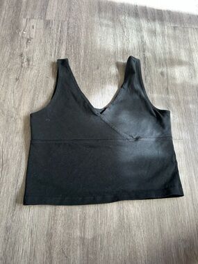Pact Black Scoop Neck Ribbed Tank